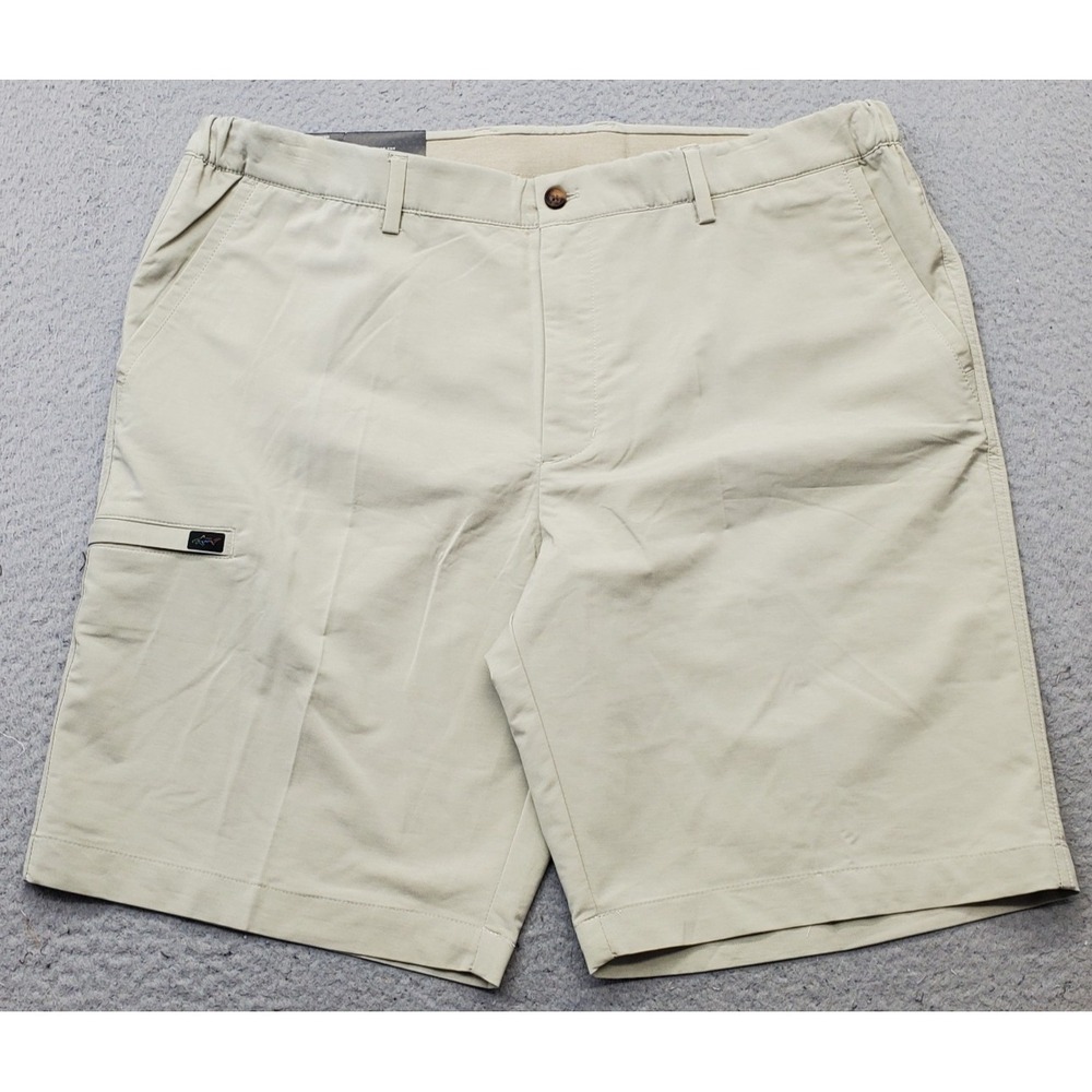 Greg Norman Golf Cargo Shorts Mens 38 Tan Stretch Performance Moisture Wicking